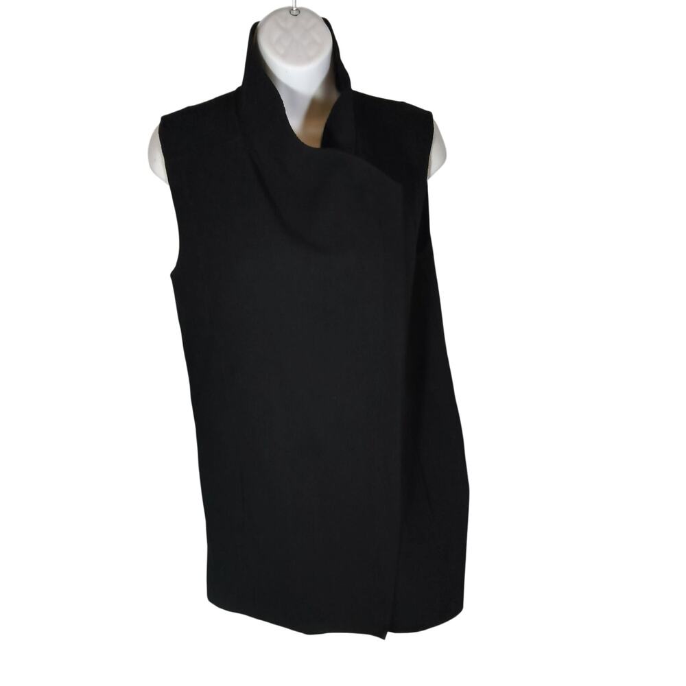Vince Asymmetrical Draped Zip Vest / XS / Black